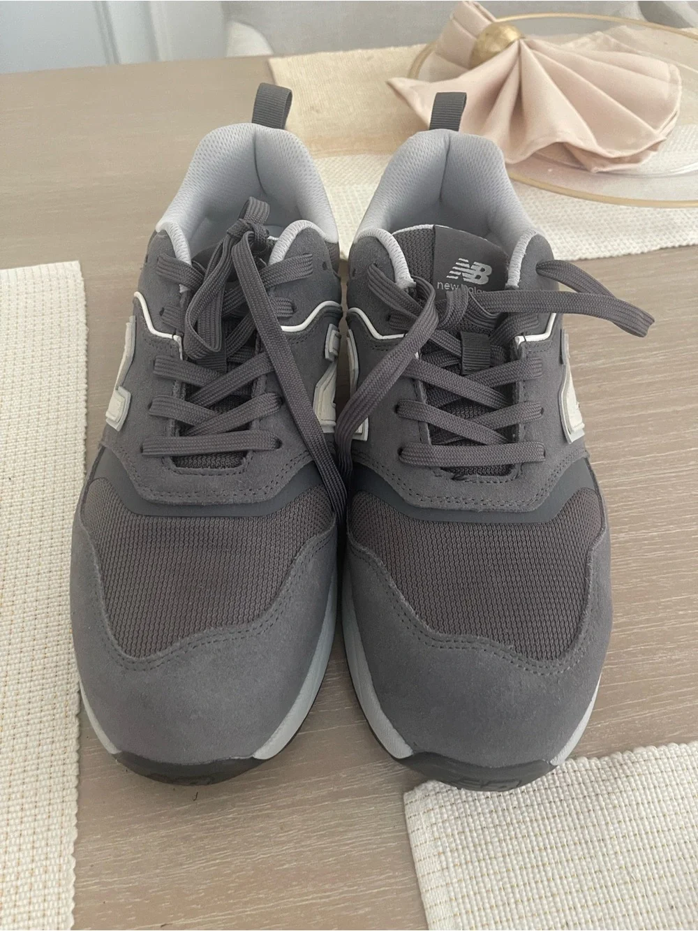 New Balance Men’s Dark Gray Steel Toe Sneakers